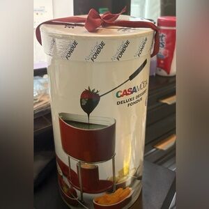 Red Deluxe Dessert Fondue Set